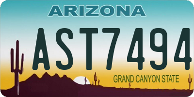 AZ license plate AST7494