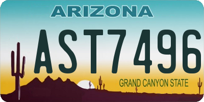 AZ license plate AST7496
