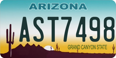 AZ license plate AST7498
