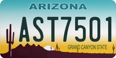 AZ license plate AST7501
