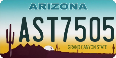 AZ license plate AST7505