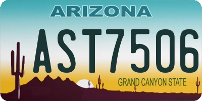 AZ license plate AST7506