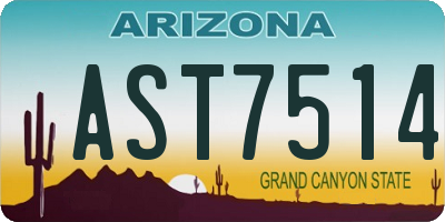AZ license plate AST7514