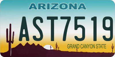 AZ license plate AST7519