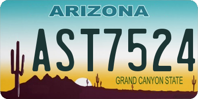 AZ license plate AST7524