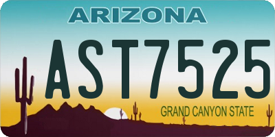 AZ license plate AST7525