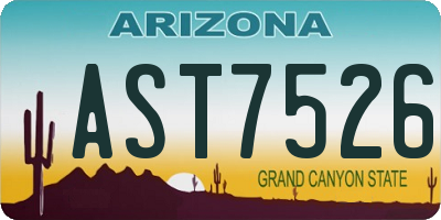AZ license plate AST7526