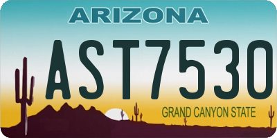AZ license plate AST7530