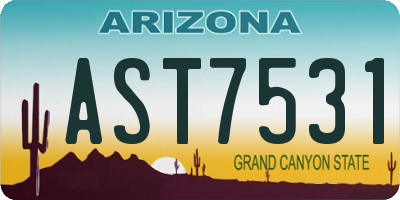 AZ license plate AST7531