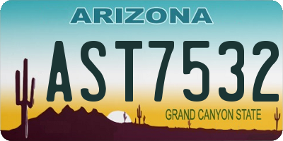 AZ license plate AST7532