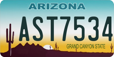AZ license plate AST7534