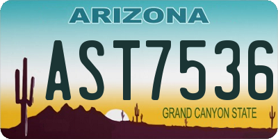 AZ license plate AST7536