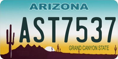 AZ license plate AST7537