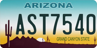 AZ license plate AST7540