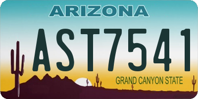 AZ license plate AST7541