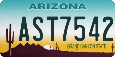 AZ license plate AST7542