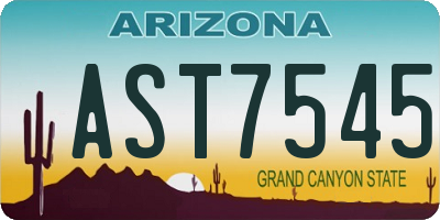 AZ license plate AST7545