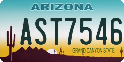 AZ license plate AST7546