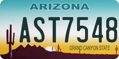 AZ license plate AST7548