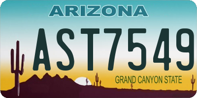 AZ license plate AST7549