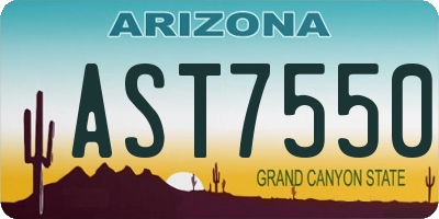 AZ license plate AST7550