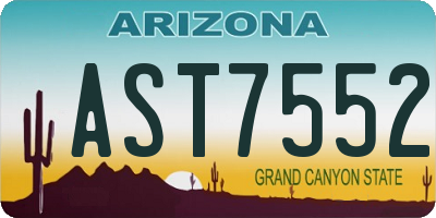 AZ license plate AST7552
