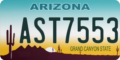 AZ license plate AST7553