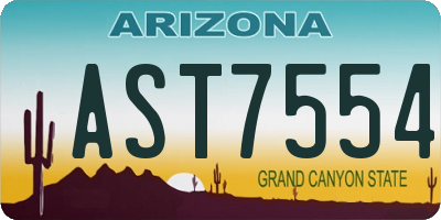 AZ license plate AST7554