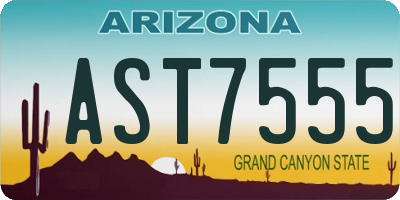 AZ license plate AST7555