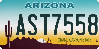 AZ license plate AST7558