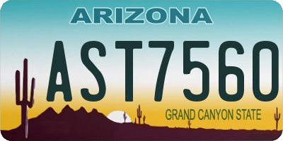 AZ license plate AST7560