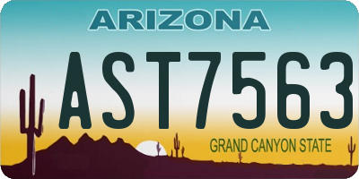 AZ license plate AST7563