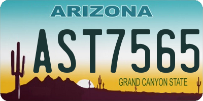 AZ license plate AST7565