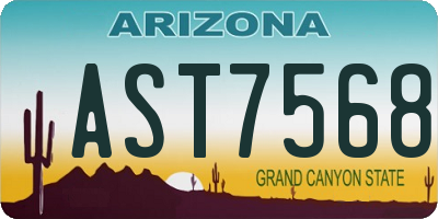 AZ license plate AST7568