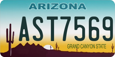AZ license plate AST7569