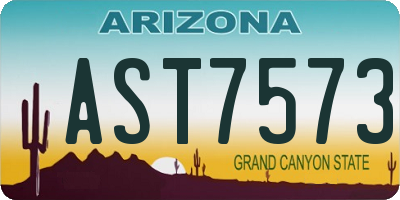 AZ license plate AST7573