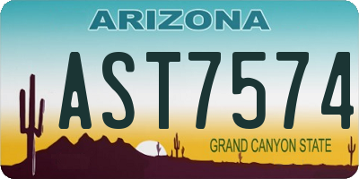 AZ license plate AST7574