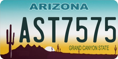 AZ license plate AST7575