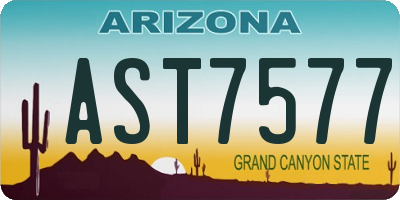 AZ license plate AST7577