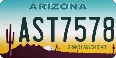 AZ license plate AST7578