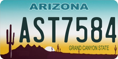 AZ license plate AST7584