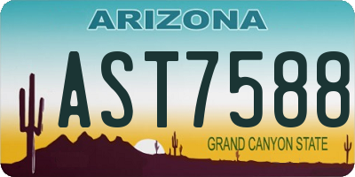 AZ license plate AST7588