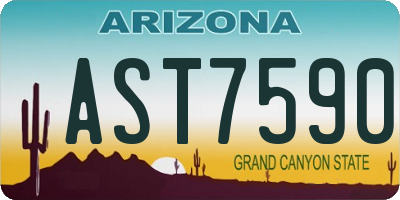 AZ license plate AST7590