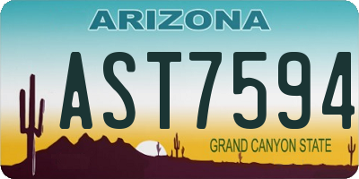 AZ license plate AST7594
