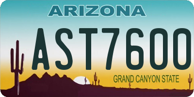 AZ license plate AST7600