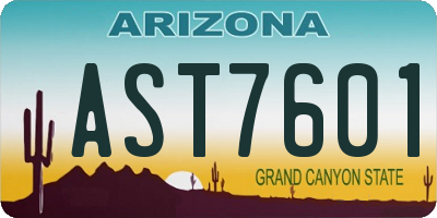AZ license plate AST7601