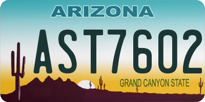 AZ license plate AST7602