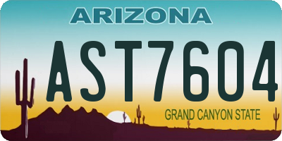AZ license plate AST7604