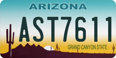 AZ license plate AST7611