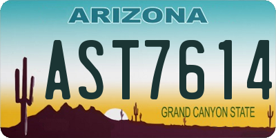 AZ license plate AST7614